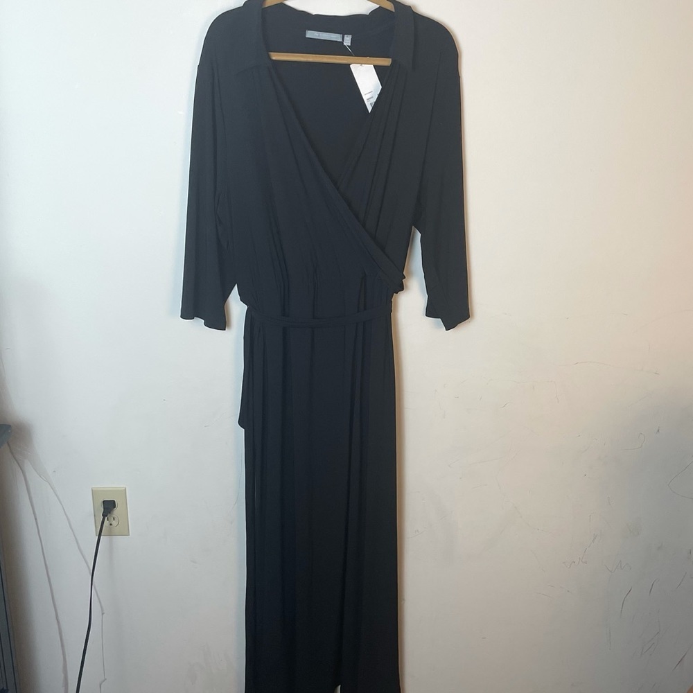 NY Collection Wrap Black Maxi Dress Size 3X - Picture 2 of 11